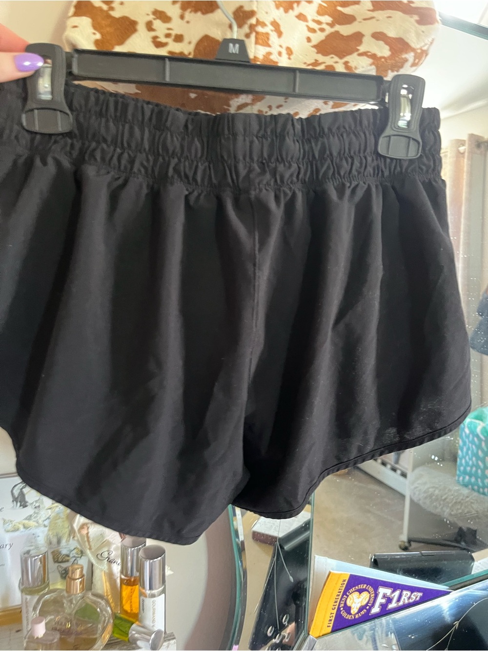 aerie Black Elastic-Waist Athletic Shorts - Picture 2 of 2